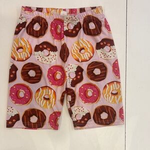 SHEIN Pink and Brown Donut Print Shorts Size 9Y